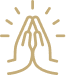 Outline of a person sitting on a bench outdoors with trees and greenery in the background.